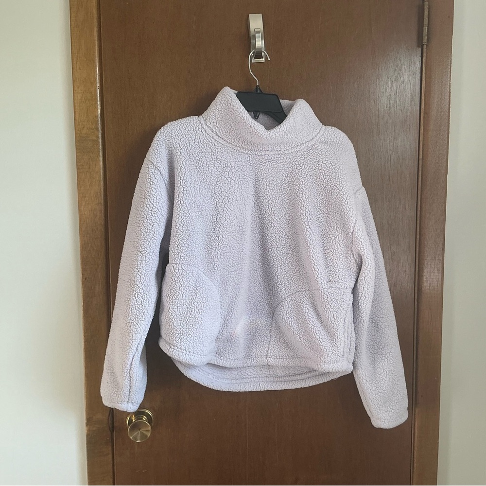 All in Motion Light Gray Sherpa Pullover